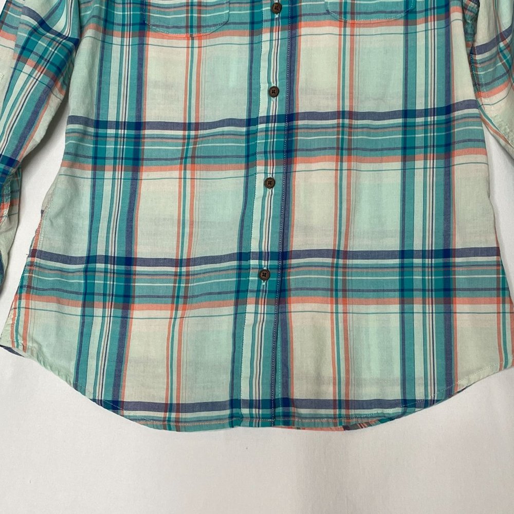 4/$25 The North Face Shirt Cotton Plaid Long Sleeve Button Down Womens Sz S - Picture 5 of 12